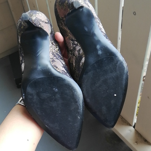 Enzo Angiolini lace gold and black heels - Picture 4 of 8